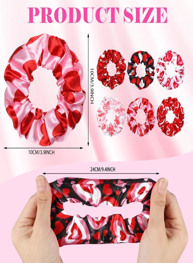 جيجكسين مجموعة جيغشين المكونة من 80 قطعة من ربطات الشعر الحريرية لعيد الحب، ربطات شعر من الساتان، أربطة شعر مرنة، ربطات شعر على شكل قلب من الساتان، ربطات شعر حريرية، إكسسوارات ربطات شعر على شكل قلب لعيد الحب للنساء - Image 2